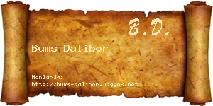 Bums Dalibor névjegykártya